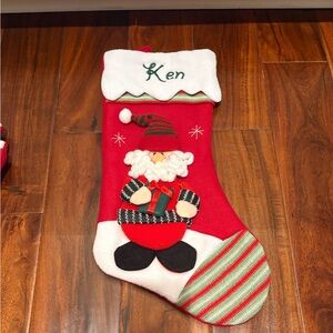 Personal Creations Winter Wonderland Christmas Stocking, Santa, “Ken”, NEW